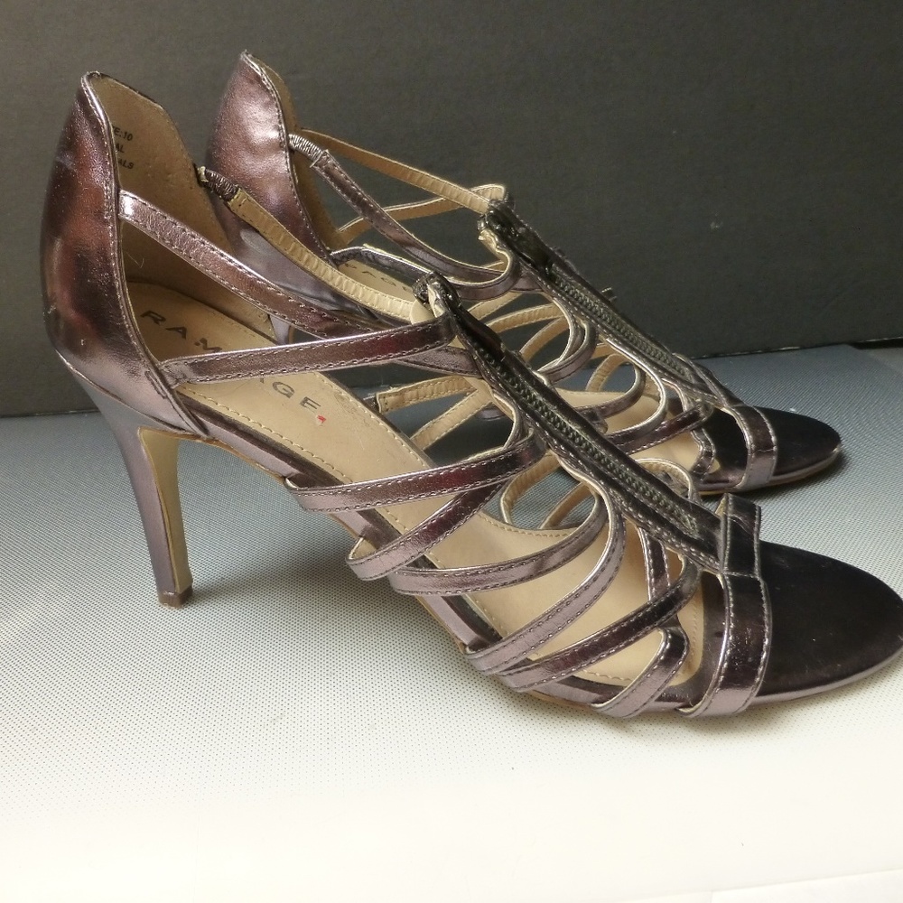 Rampage sexy pewter zipper party heels sandals